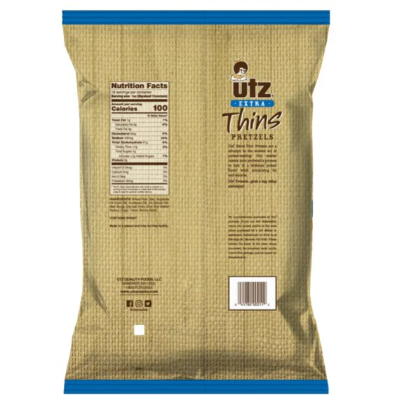 16 oz Utz Extra Thins Pretzels