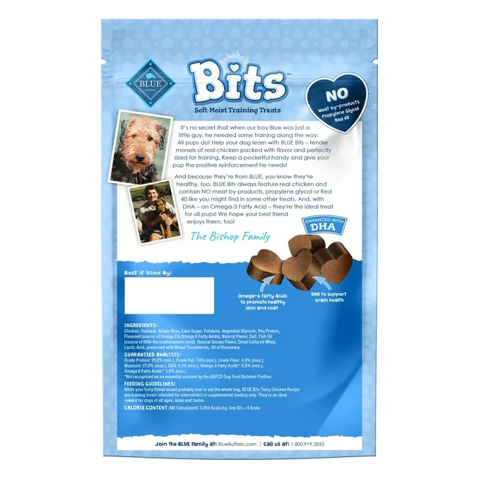 Blue Buffalo BLUE Bits Training Treats Chicken Flavor Soft Treats for Dogs, Whole Grain, 11 oz. Bag