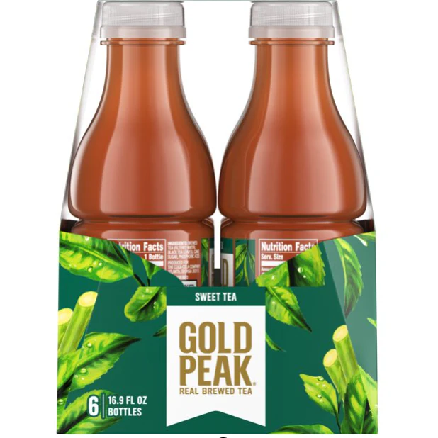 Gold Peak Sweetened Black Iced Tea Drink, 16.9 fl oz, 6 Pack