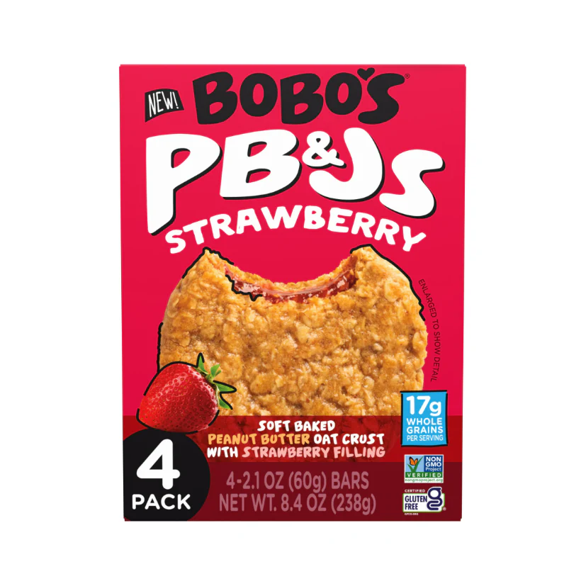 Bobo's PB&Js Strawberry Oat Bars - 8.4oz/4ct