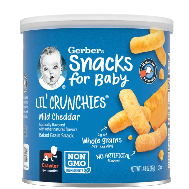 Gerber Lil Crunchies Mild Cheddar Baked Corn Snacks, 1.48 Oz