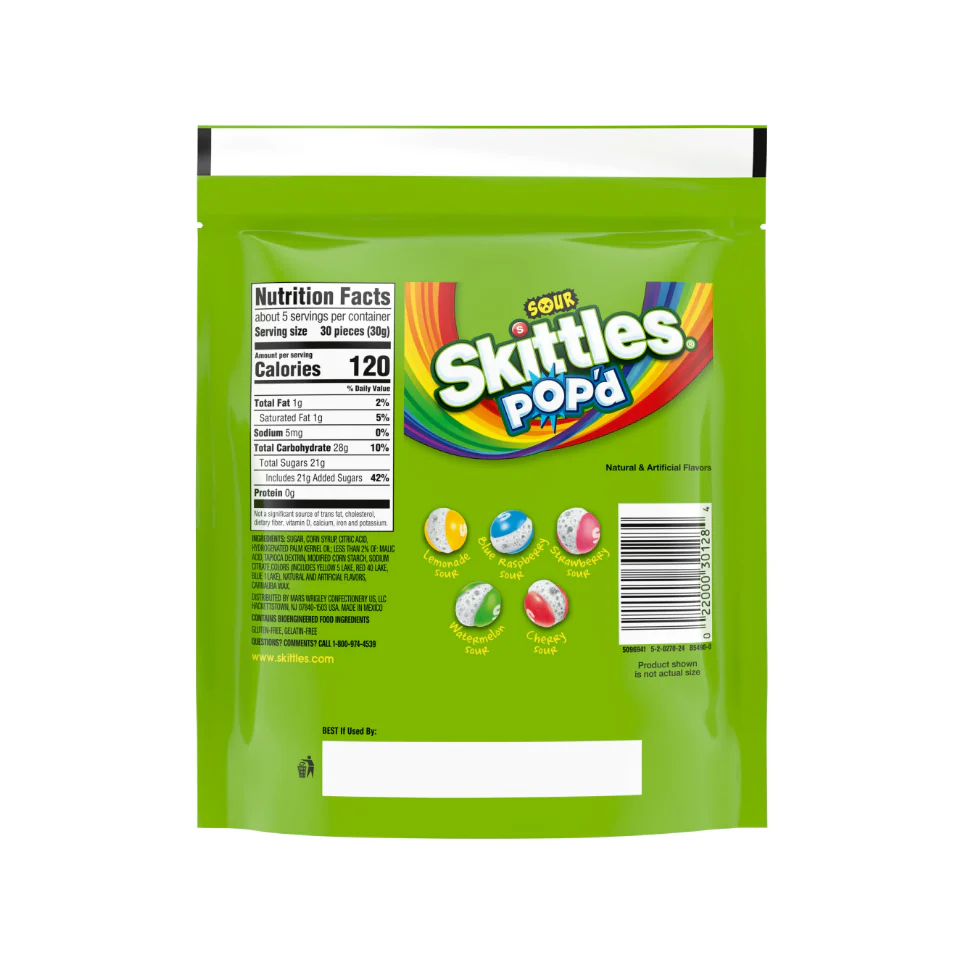 SKITTLES POP'd Sour Freeze Dried Candy - 5.5 oz