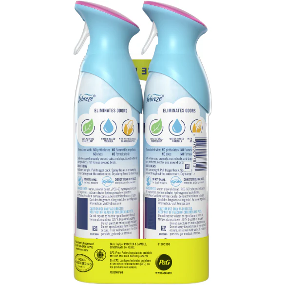 Febreze Odor-Eliminating Air Freshener with Downy Scent, April Fresh, 8.8 fl oz, 2 Pack