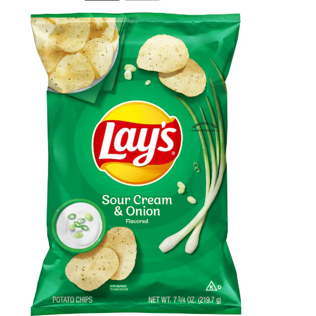 Lay's Potato Chips, Sour Cream & Onion Flavor, 7.75 oz Bag