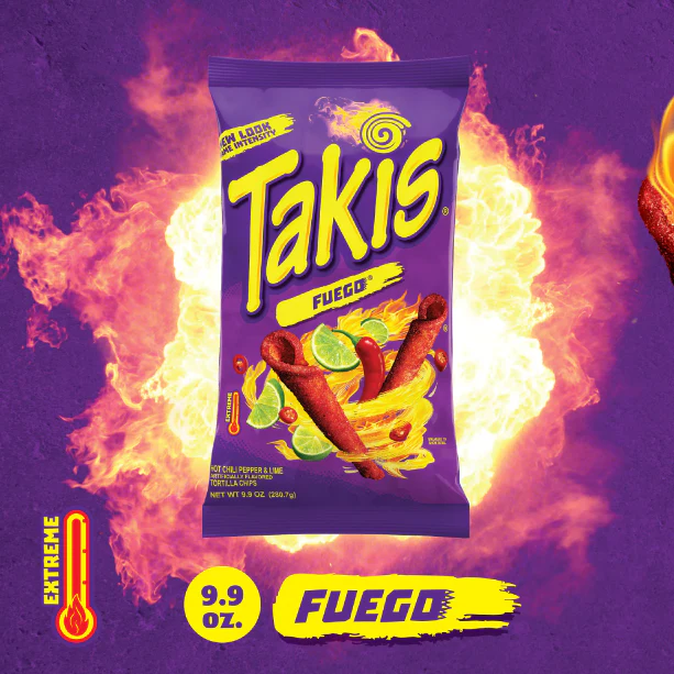 Takis Fuego Flavored Tortilla Chips, 9.9 Oz