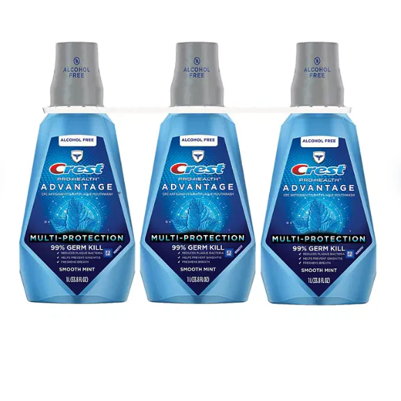 Crest Pro-Health Advantage Multi-Protection Mouthwash, Smooth Mint, 33.8 fl. oz., 3 pk.