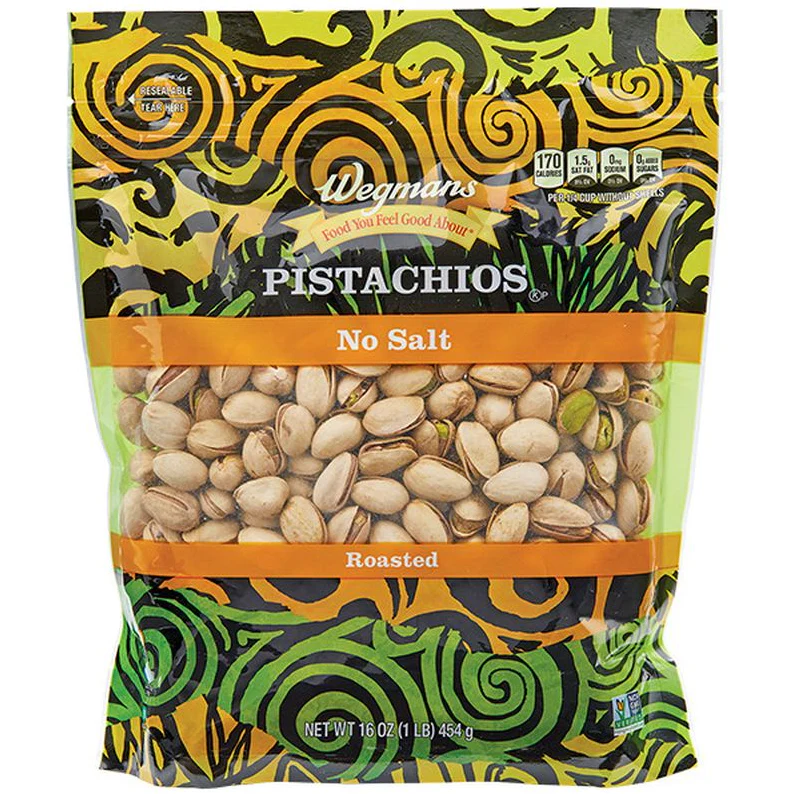 Wegmans No Salt Roasted Pistachios 16 OZ