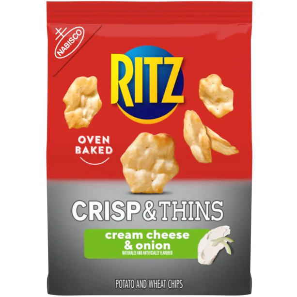 Ritz Crisp And Thins Cream Cheese And Onion Chips, 7.1 Oz