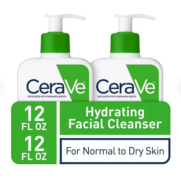 CeraVe Hydrating Facial Cleanser, Normal to Dry Skin, 12 fl. oz., 2 pk.