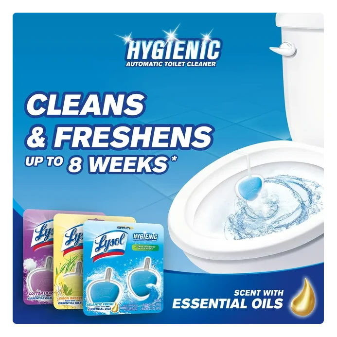 Lysol Hygienic Automatic Toilet Bowl Cleaner, Cotton Lilac, 2ct