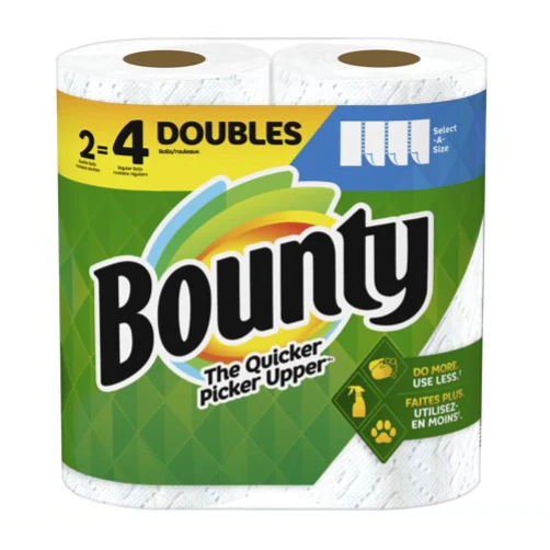 Bounty Select-A-Size Paper Towels, White, 2 Double Rolls