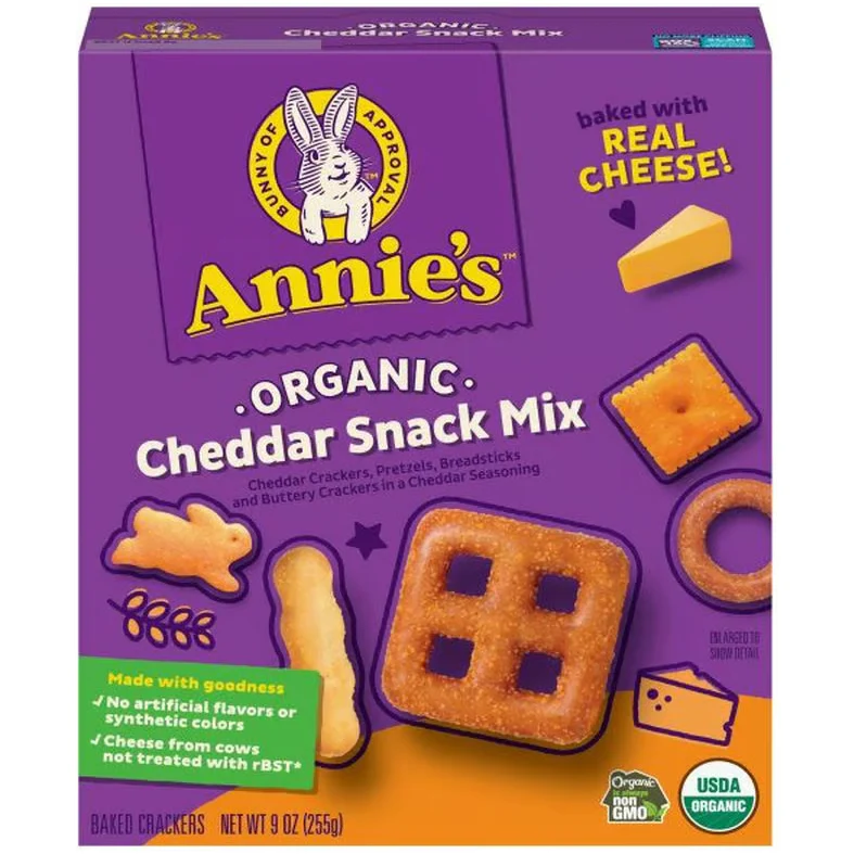 Annie's Cheddar Snack Mix With Assorted Crackers and Pretzels, 9 oz