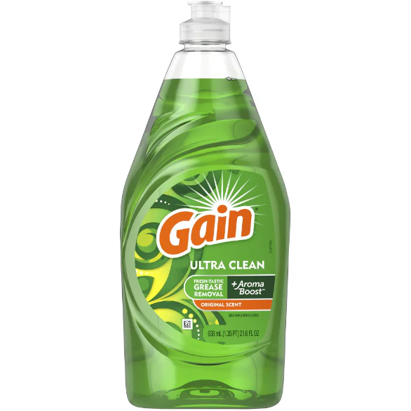 Gain Ultra Dishwashing Liquid Dish Soap, Original Scent, 21.6 fl oz