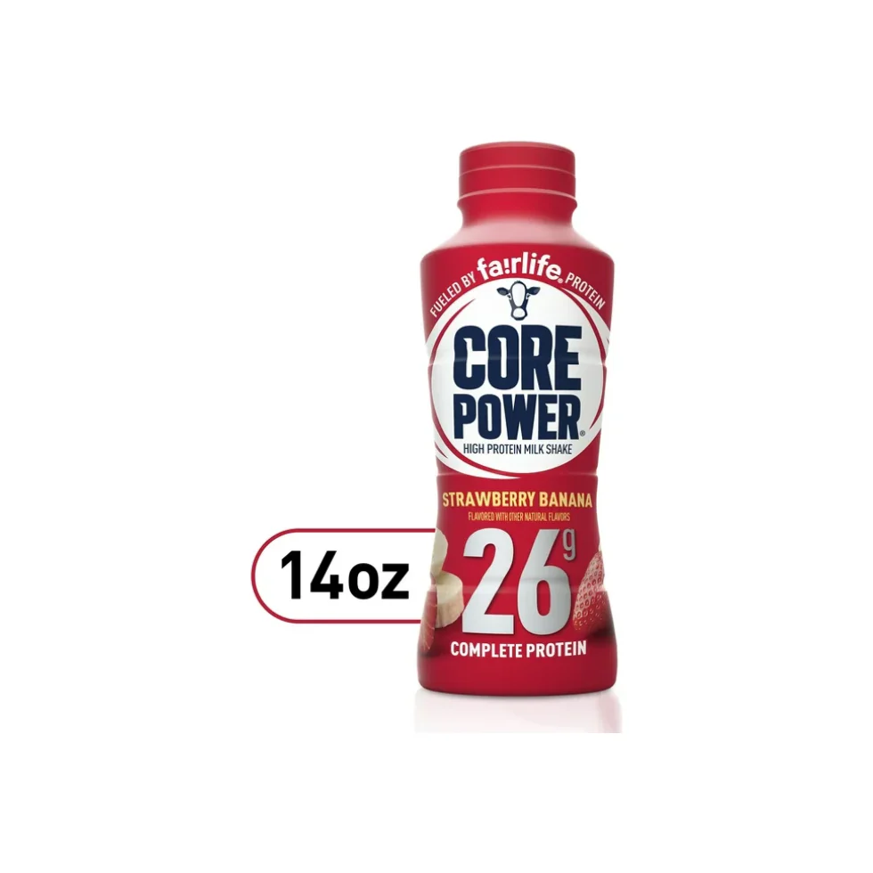 Core Power Protein Shake with 26g Protein by fairlife Milk, Strawberry Banana, 14 fl oz