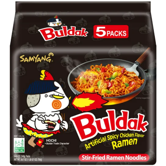 Samyang Spicy Hot Chicken Flavor Instant Ramen, 4.94 oz, 5 pack