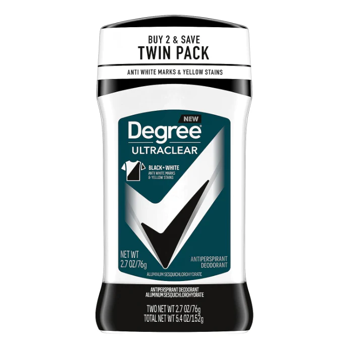 Degree Men UltraClear 72H Antiperspirant Deodorant Black+White, 2.7 oz, 2 Count