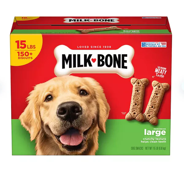 Milk-Bone Original Dog Biscuits, Large Crunchy Dog Treats, 15 lbs.