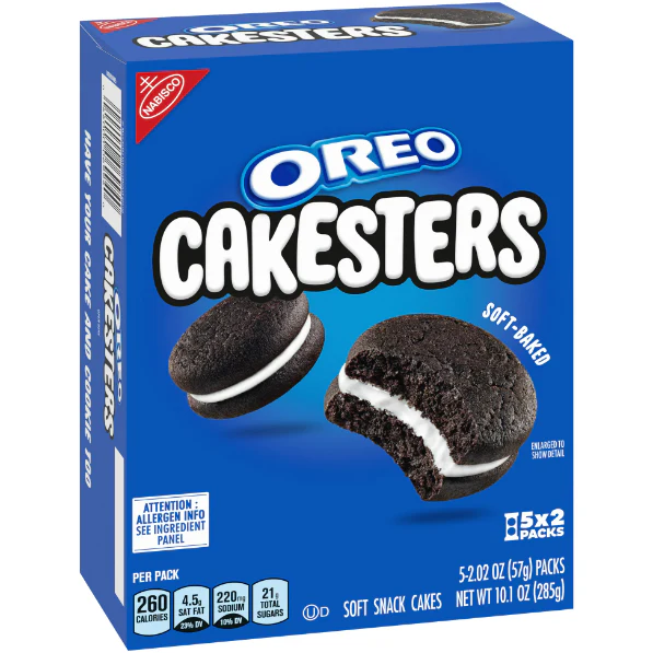 OREO Cakesters Soft Snack Cakes, 5 - 2.02 oz Snack Packs