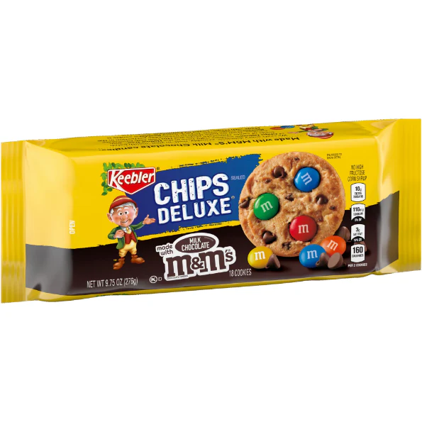 Keebler Chips Deluxe Milk Chocolate M&M's Chocolate Candies Cookies, 9.75 oz