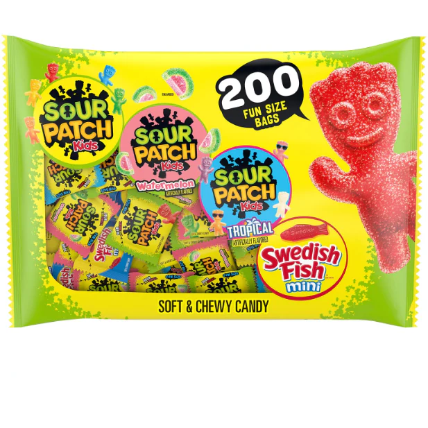 Sour Patch Kids and Swedish Fish Fun Size Candy (200 ct.)