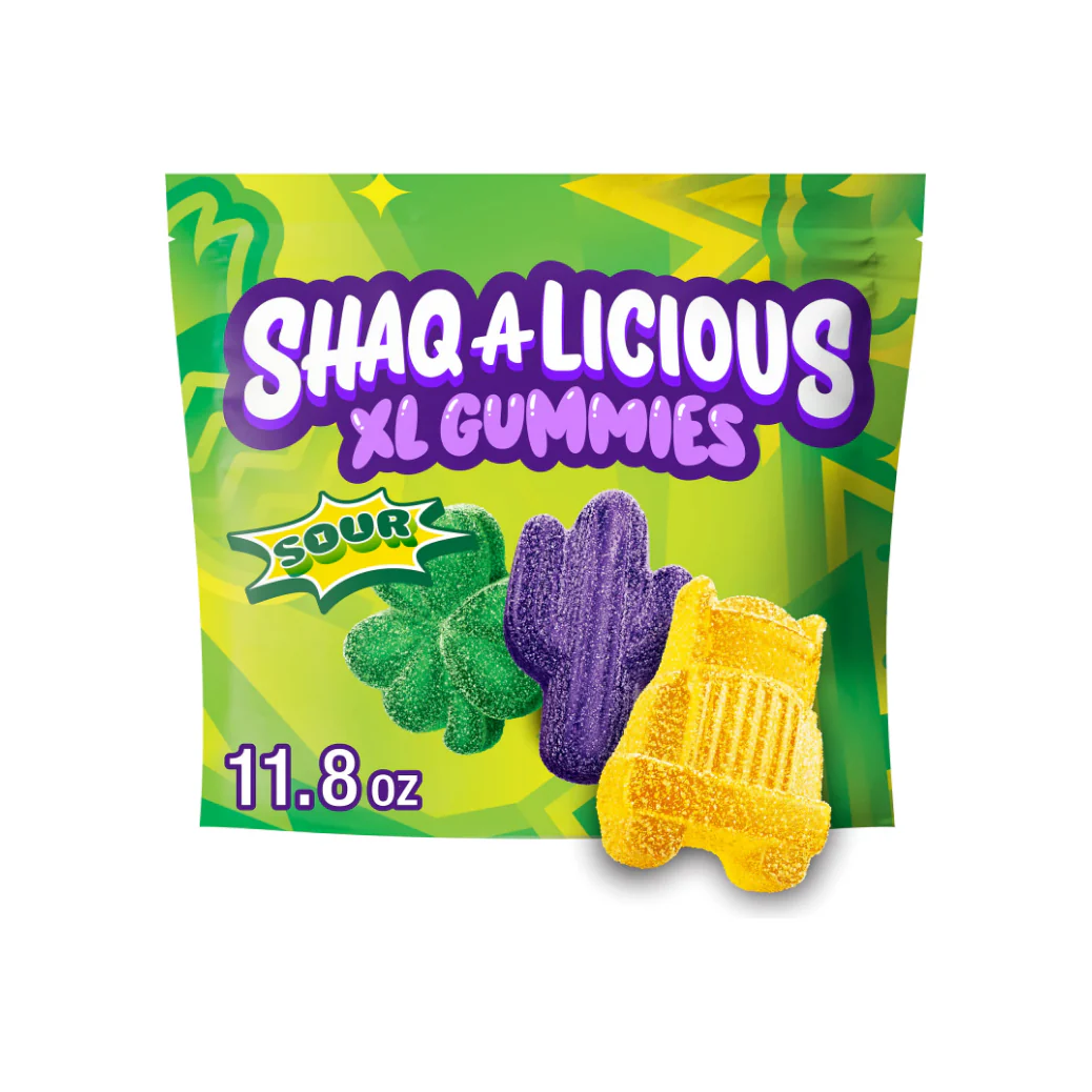 Shaq-A-Licious Xl Gummies Sour Chewy Candy, Bag 11.8 oz