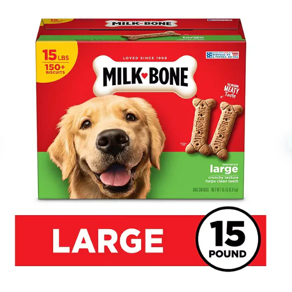 Milk-Bone Original Dog Biscuits, Large Crunchy Dog Treats, 15 lbs.