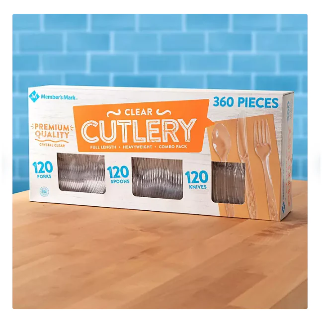 Member's Mark Clear Cutlery Combo Pack (360 ct.)