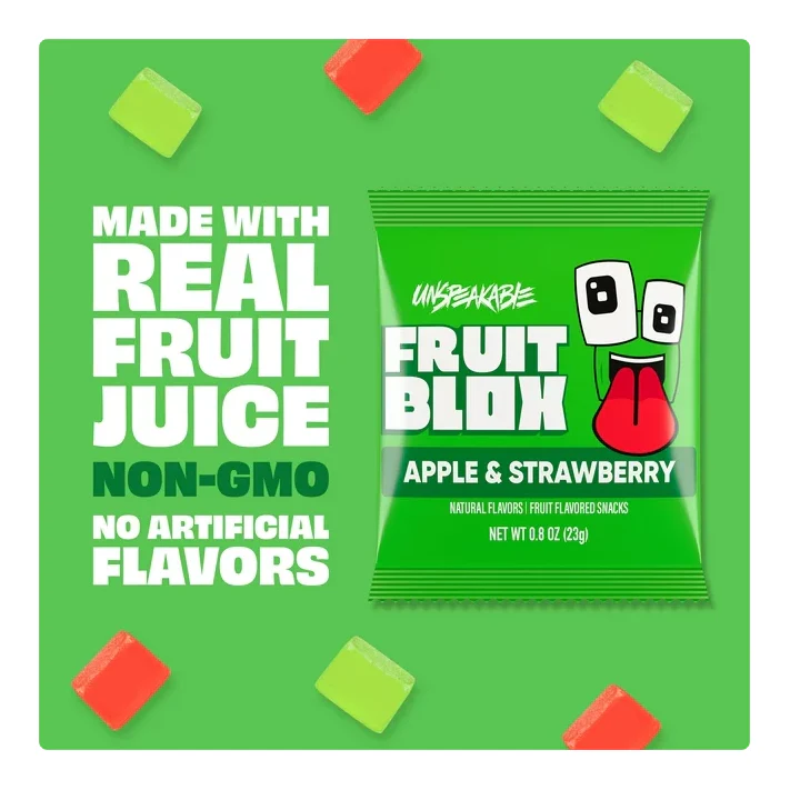 FruitBlox Unspeakable Apple Strawberry Fruit Snacks, 22 Count