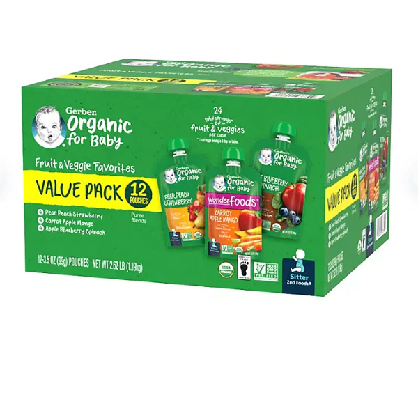 Gerber Organic 2nd Foods Variety Pack (3.5 oz., 12 ct.)