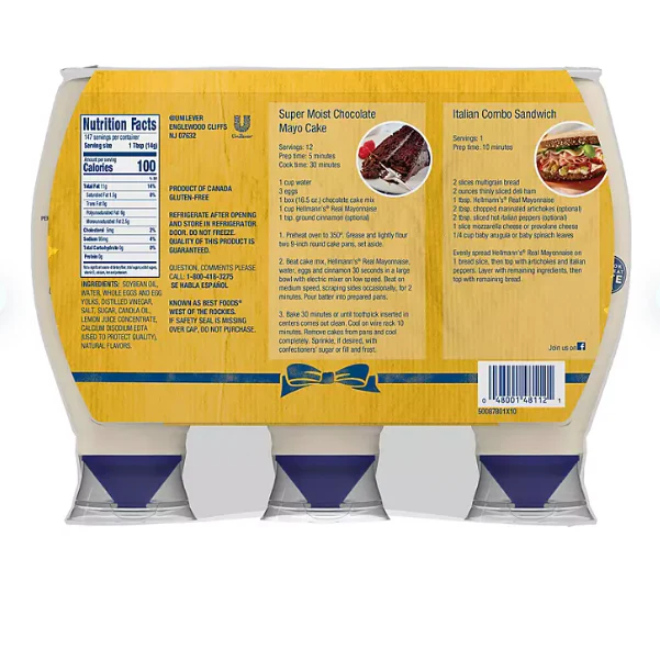 Hellmann's Real Mayonnaise (25 oz., 3 pk.)