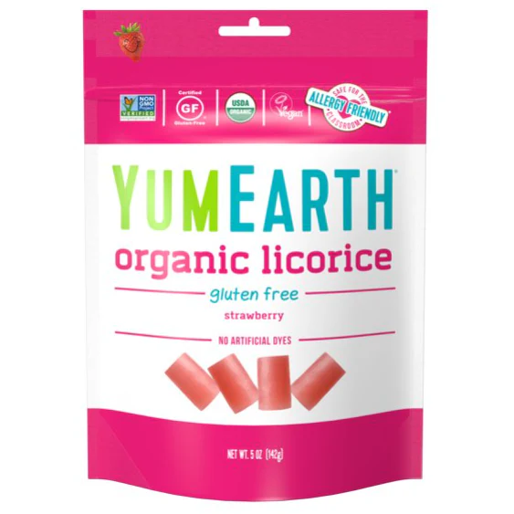 YumEarth Organic Candy - Vegan & Gluten Free Licorice, Strawberry, 5 oz