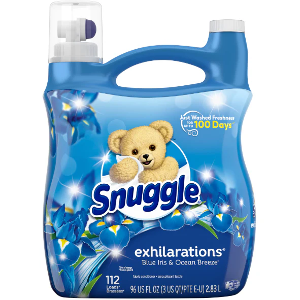 Snuggle Exhilarations Liquid Fabric Softener, Blue Iris & Ocean Breeze, 96 Ounce, 112 Loads