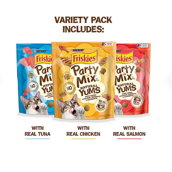 Purina Friskies Party Mix Natural Yums Cat Treats with Real Meat (48 oz.)