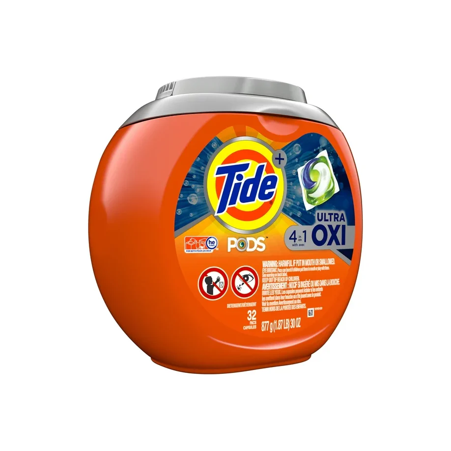 Tide Pods Laundry Detergent Soap Packs with Ultra Oxi, 32 Ct