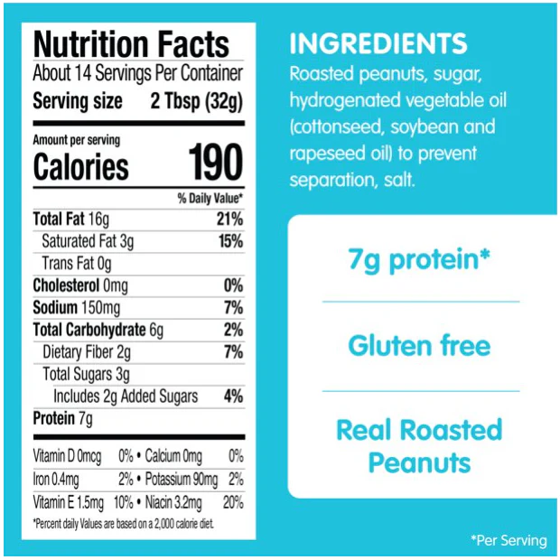 SKIPPY Peanut Butter, Creamy, 7 g protein per serving, 16.3 oz