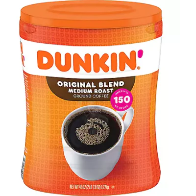 Dunkin' Donuts Original Blend Ground Coffee, Medium Roast, 45 oz.