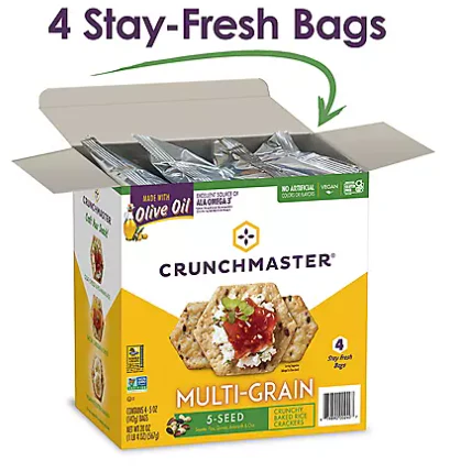 Crunchmaster 5 Seed Multi-Grain Cracker with Olive Oil (10 oz., 2 pk.)