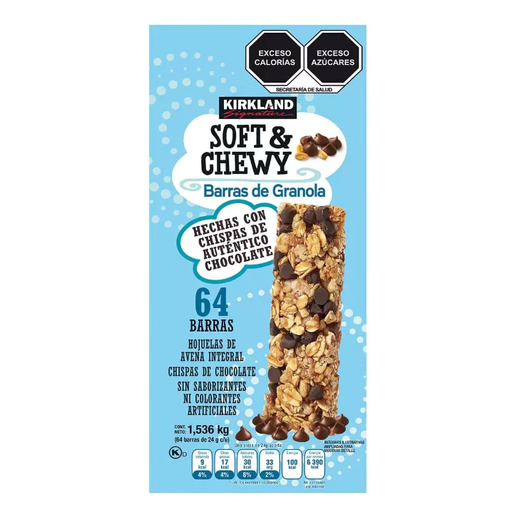 Kirkland Signature Soft & Chewy Chocolate Chips Granola Bars, 54.4 oz