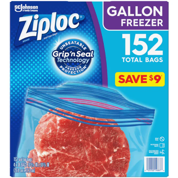 Ziploc Easy Open Tabs Freezer Gallon Bags (152 ct.)