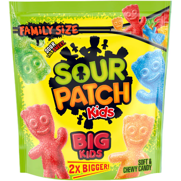 SOUR PATCH KIDS Big Soft & Chewy Candy, Family Size, 1.7 lb Bag