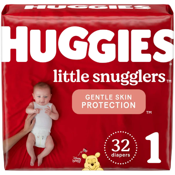 Huggies Little Snugglers Baby Diapers, Size 1, 32 Ct