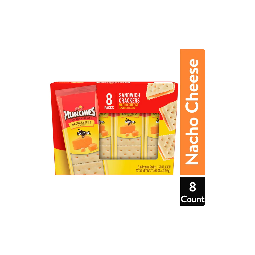 Munchies Doritos Nacho Cheese Sandwich Crackers, 1.38 oz, 8 Count