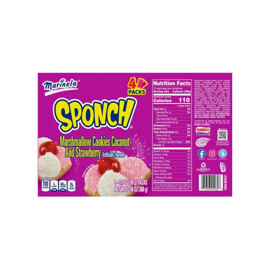 Marinela Sponch Marshmallow Cookies, 4 count, 12.68 oz