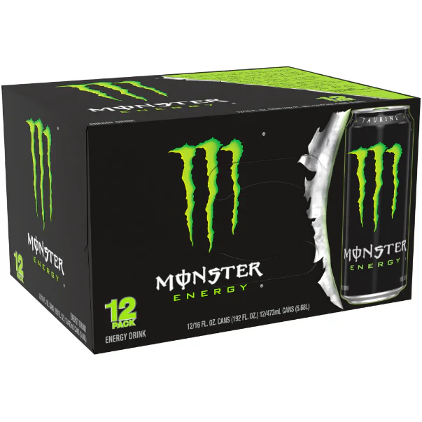Monster Energy Drink, Original Green, 16 fl oz (12-Pack)