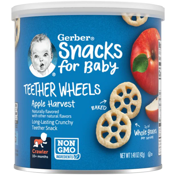 Gerber Teether Apple Harvest Wheels, 1.48 Oz.