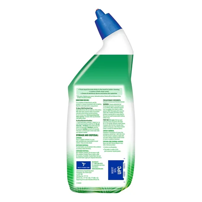 Lysol Toilet Bowl Cleaner Gel, For Cleaning and Disinfecting, Stain Removal, Forest Rain Scent, 24oz (Pack of 2)