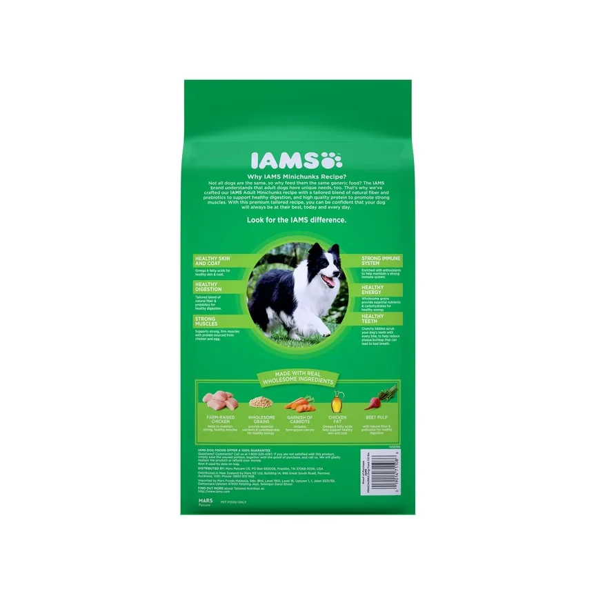 IAMS Proactive Health Minichunks Chicken and Whole Grain Recipe Dry Dog Food, 7 lb Bag