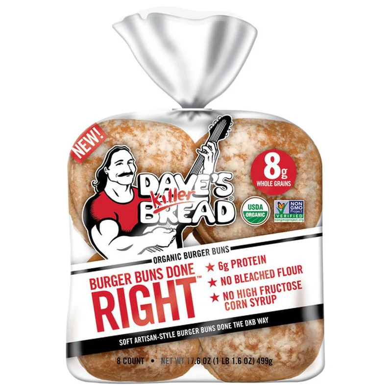 Dave's Killer Bread Organic White Burger Buns Done Right Hamburger Buns - 16oz