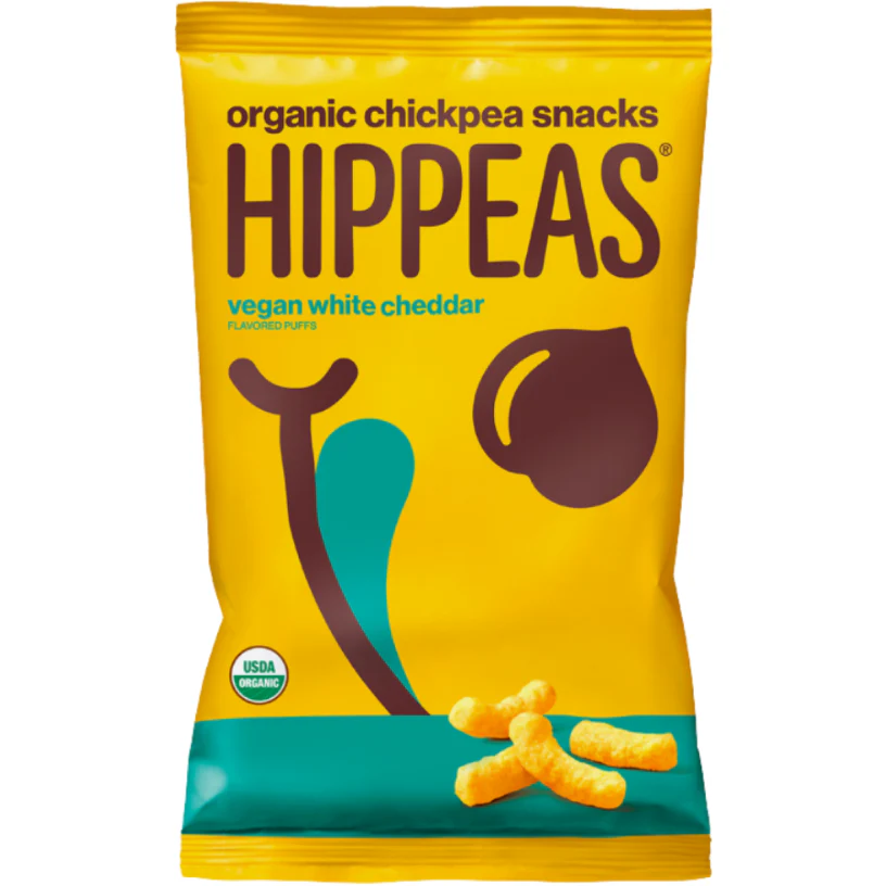 HIPPEAS Organic Vegan White Cheddar Chickpea Puffs Snack, 4 oz