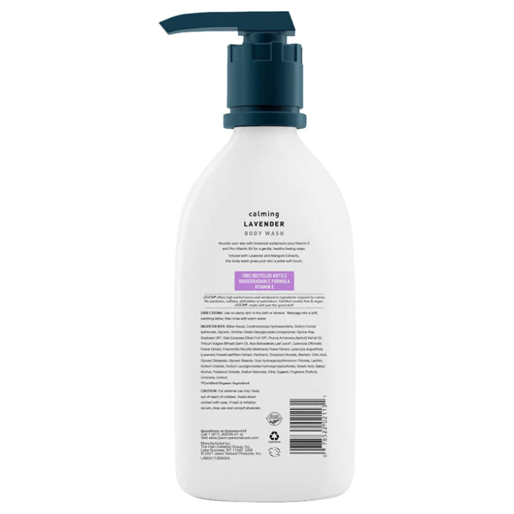 JASON Natural Body Wash & Shower Gel, Calming Lavender, 30 Oz